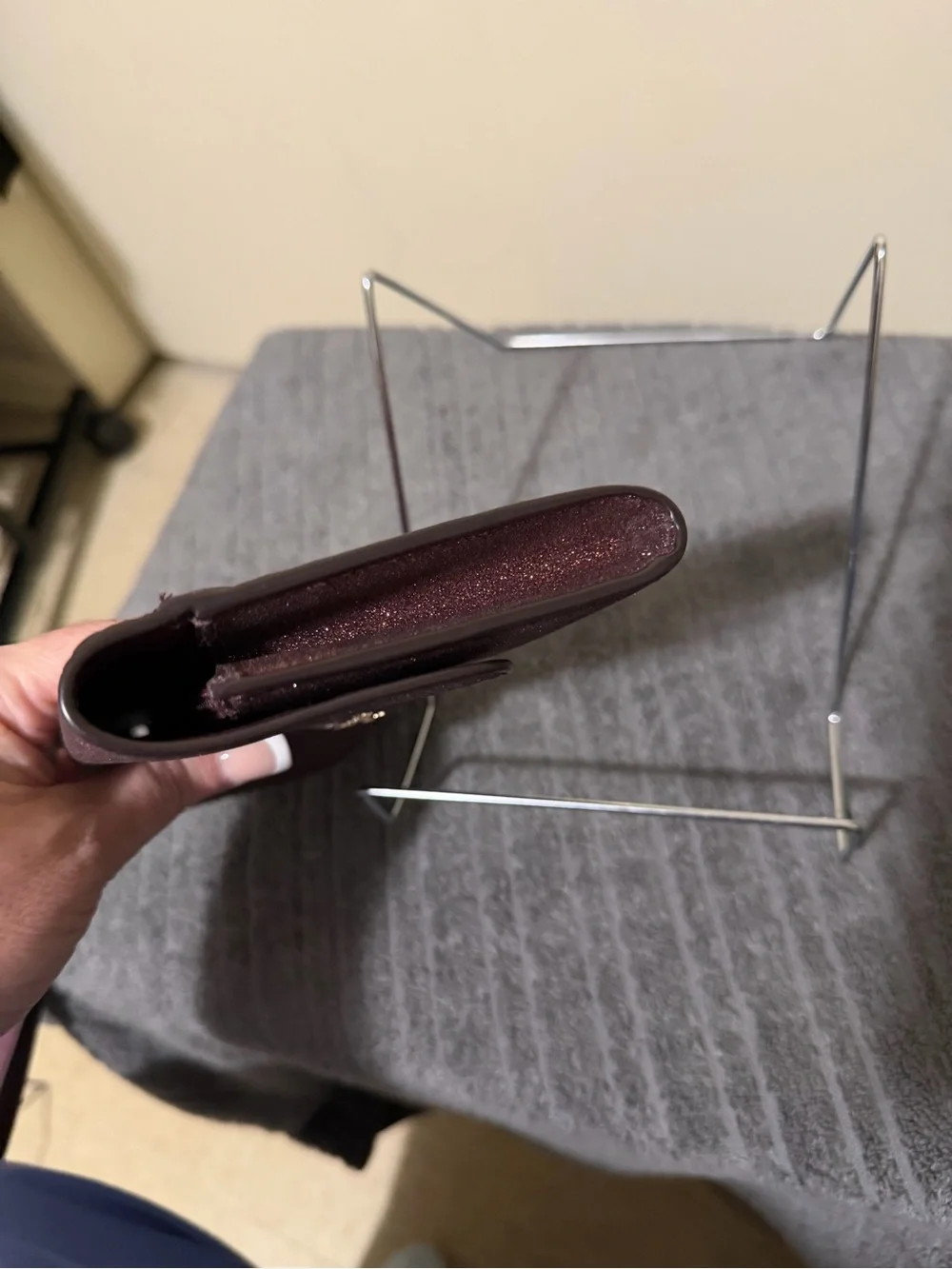 kate spade Glitter Convertible Wristlet in Plum